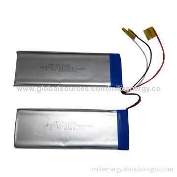 Lithium-polymer Batteries with 6,600mAh Capacity and 3.7V Nominal Voltage
